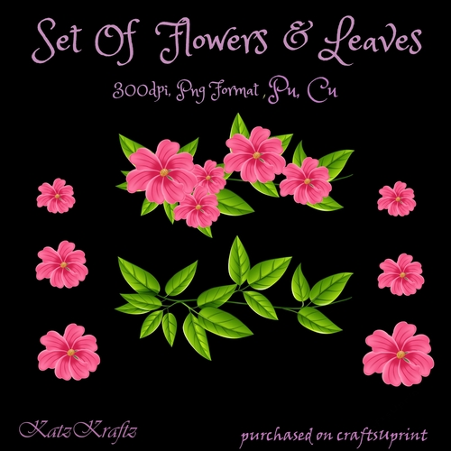 Set of Flowers & Leaves