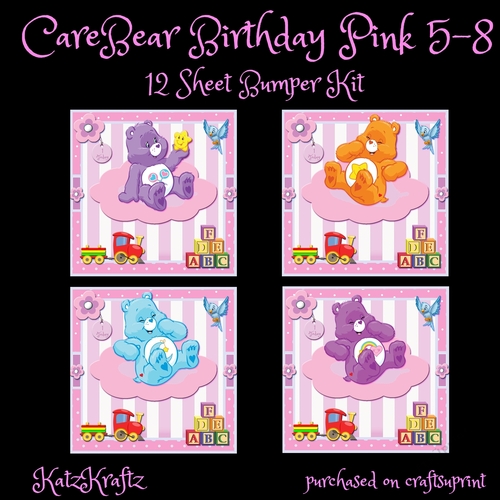 Care Bear Pink Birthday 5-8 Bumper Kit
