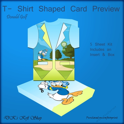 T-Shirt Shaped card Donald Golf
