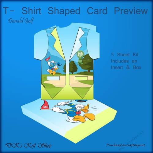 T-Shirt Shaped card Donald Golf 2