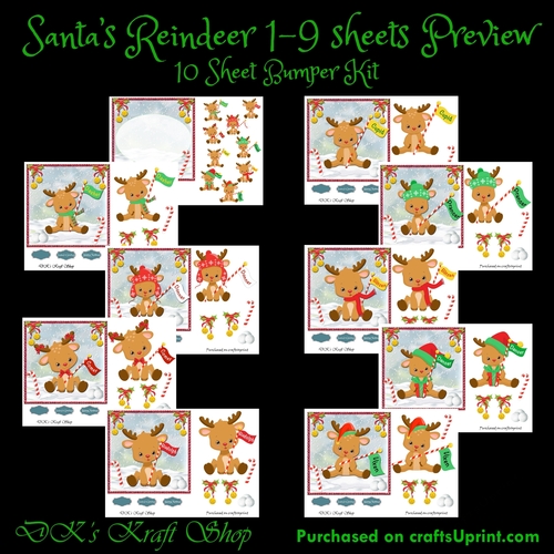 Santa`s reindeer Sheets Bumper kit