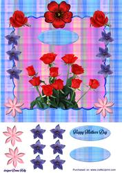 Plaid Mothers Day Floral Card Front