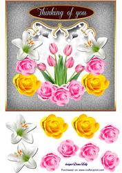 Floral Thinking of You 7x7 Card Front