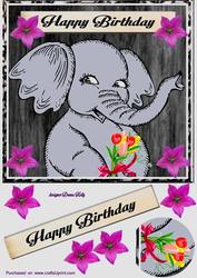 Elephant Birthday Card Front2