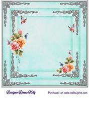 Butterfly and Flower Insert Turquois