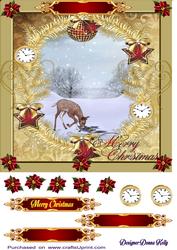Winter Scene Gold Christmas