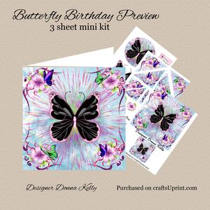Butterfly Birthday or Get Well Card Front