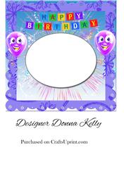 Purple Pink or Blue Age Birthday Insert