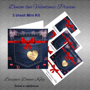 Denim Love Pyramid Card Front