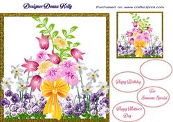 Spring Garden Flowers Card Front