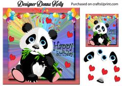 Panda Love Birthday Quick Card
