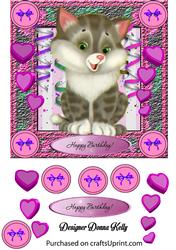Kitten Love Pink Quick Card