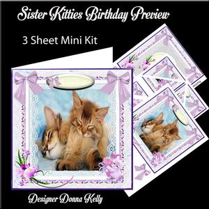 Sister Kitties Birthday Mini Kit
