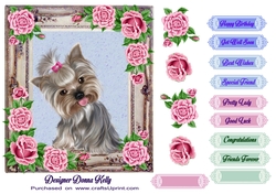 Roses & Puppy All Occasion Card Front