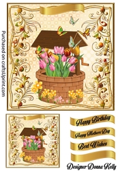 Garden Tulips Birthday/ Mothers Day Card
