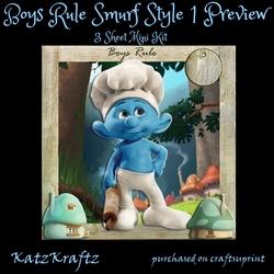Boys Rule Smurf Style 1 Mini Kit