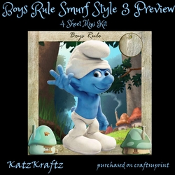 Boys Rule Smurf Style 3 Mini Kit