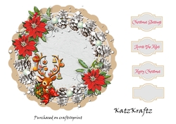 Vintage Reindeer Christmas insert 4