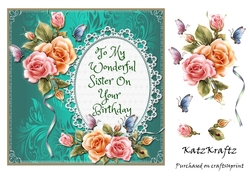 To My Wonderful Sister On Your  Birthday