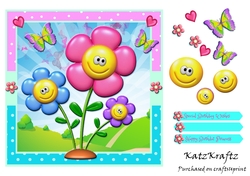 Cute Birthday Bouquet Sheet