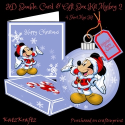3D Bauble, Card & Box Mini Kit Mickey 2