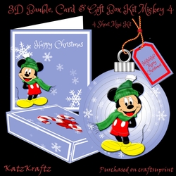 3D Mickey Bauble, Card & Gift Box Mini Kit 4