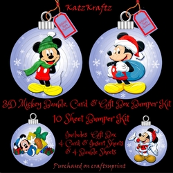 3D Mickey Bauble, Card & Gift Box Bumper Kit