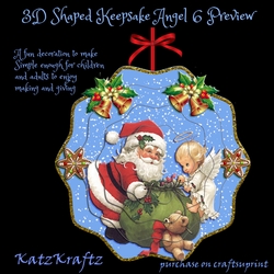 3D Shaped Keepsake Christmas Angel Decoration 6