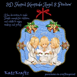 3D Shaped Keepsake Christmas Angel Decoration 8