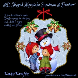 3D Shaped Keepsake Snowman 3
