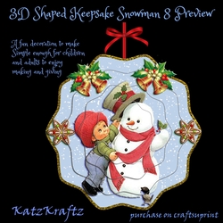 3D Shaped Keepsake Snowman 8