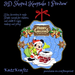 3D Shaped Keepsake Christmas decoration Mickey 1