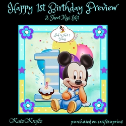 Happy 1st Birthday 1 (boy) Mini Kit