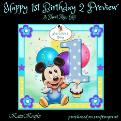 Happy 1st Birthday 2 (boy) Mini Kit