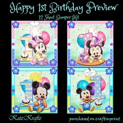 Happy 1st Birthday 2 (boy) 2 (Girl) Bumper Kit