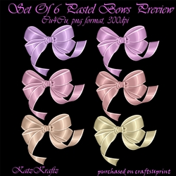 6 Pastel bows CU4CU