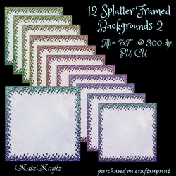 12 Splatter Framed Backgrounds 2