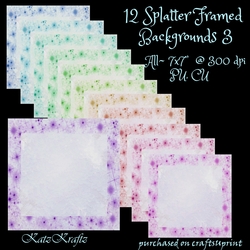 12 Splatter Framed Backgrounds 3