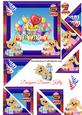 Cute Characters Age Birthday Card Front 2