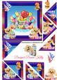 Cute Characters Age Birthday Card Front 3