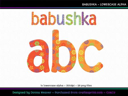 Babushka Lowercase Alpha