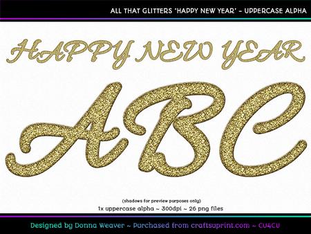 Happy New Year Uppercase Alpha