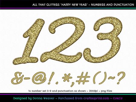 Happy New Year Numbers and Punctuation