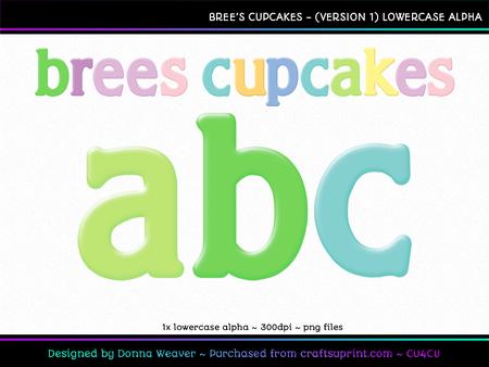 Bree's Cupcakes Lowercase Alpha 1