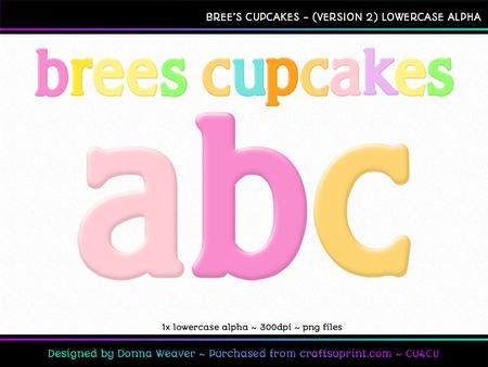 Bree's Cupcakes Lowercase Alpha