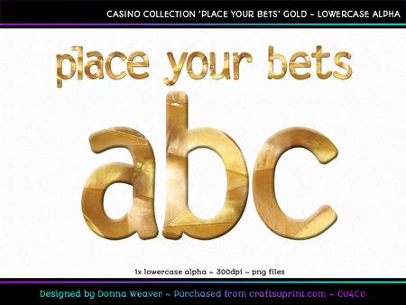 Place Your Bets Gold Lowercase Alpha