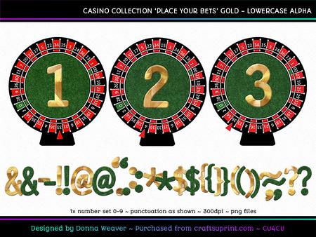 Place Your Bets Gold Numbers and Punctuation