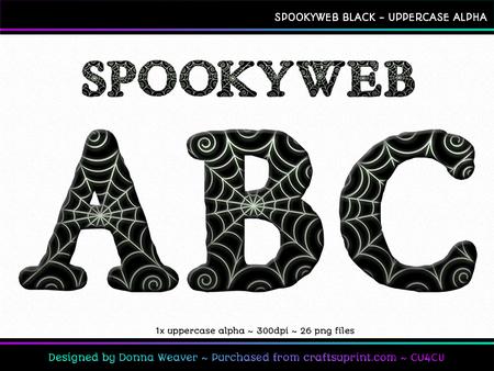 Spookyweb Black Uppercase Alpha