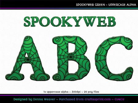 Spookyweb Green Uppercase Alpha