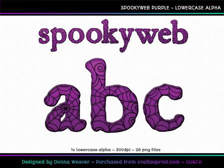 Spookyweb Purple Lowercase Alpha
